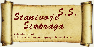 Stanivoje Šimpraga vizit kartica